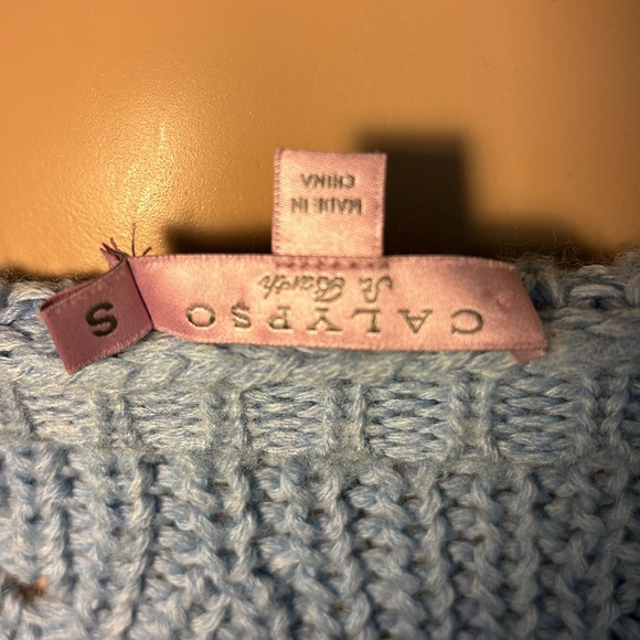 Calypso St Barth light Blue 100% wool sweater Small - Picture 6 of 7